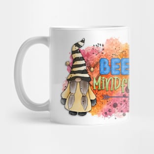 Bee mindful garden gnome watercolour design Mug